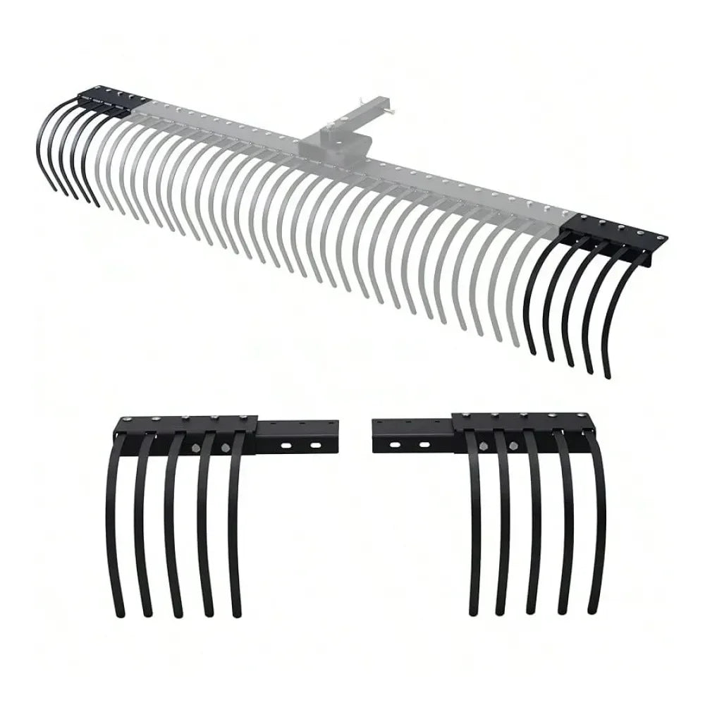 TowBehind Landscape Rake With Adjustable Angle And Steel Tines