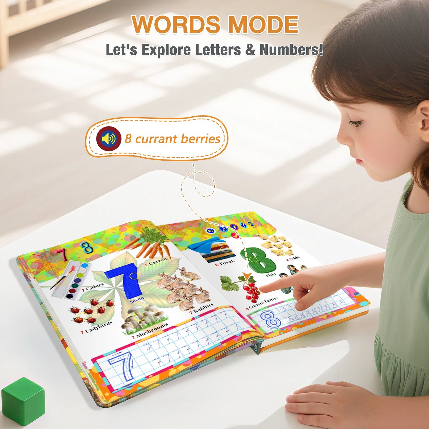 English Alphabet ABC Sound Book For Kids Learning Writing Numbers