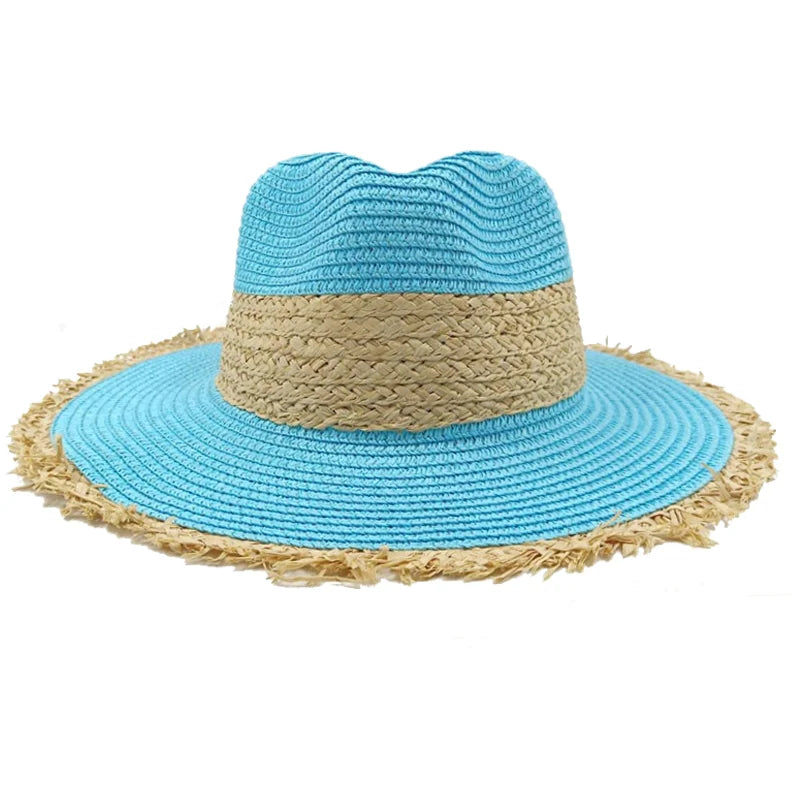 TrancyfineCN Unisex Straw Fedora Hat Travel Beach Sun Hat