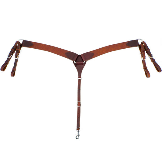 Jeereal Western Horse Breast Collar Heavy Oil Tanned Leather Tooled