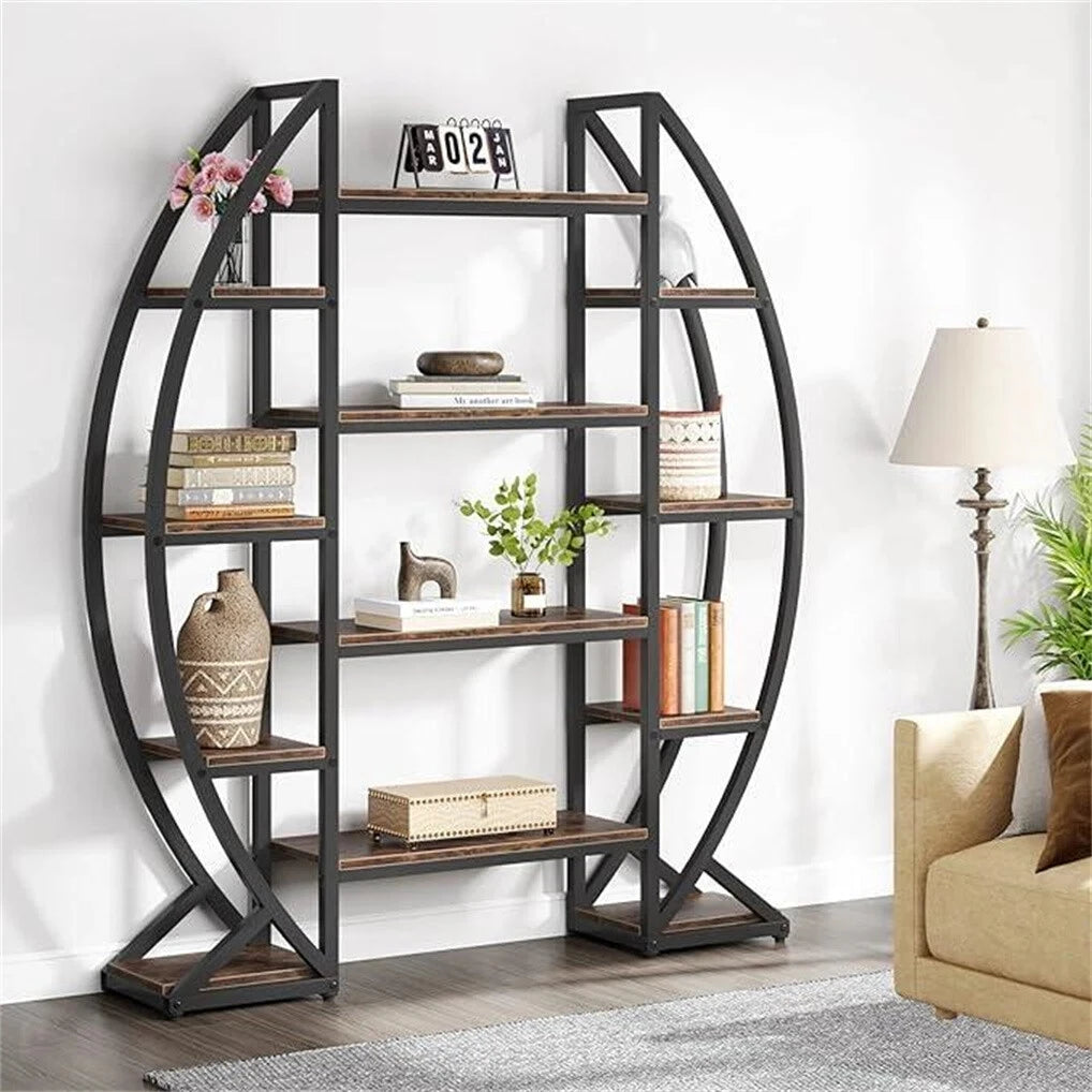 Oval Five Tier Bookshelf Plant Stand Etagere Display Unit