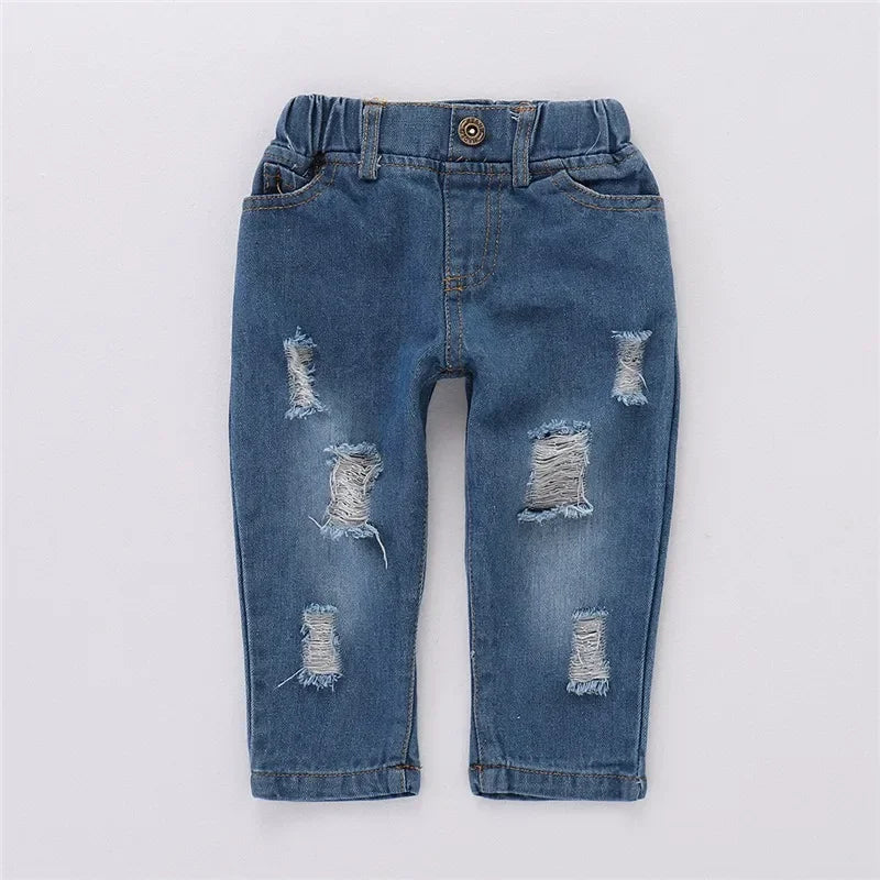 Mioglrie Floral Print Two Piece Toddler Girl Set With Denim Pants