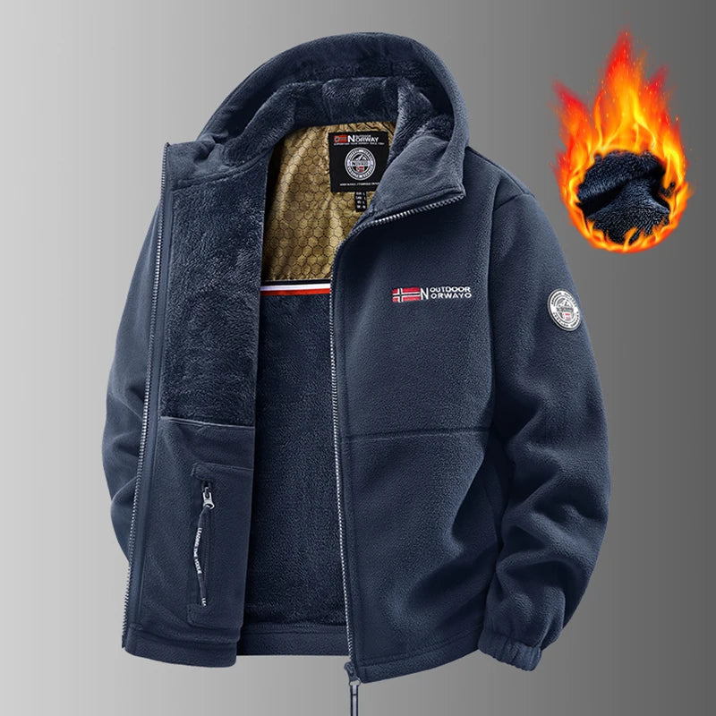 Fujian Choice Mens Winter Polar Fleece Jacket Thermal Softshell Coat