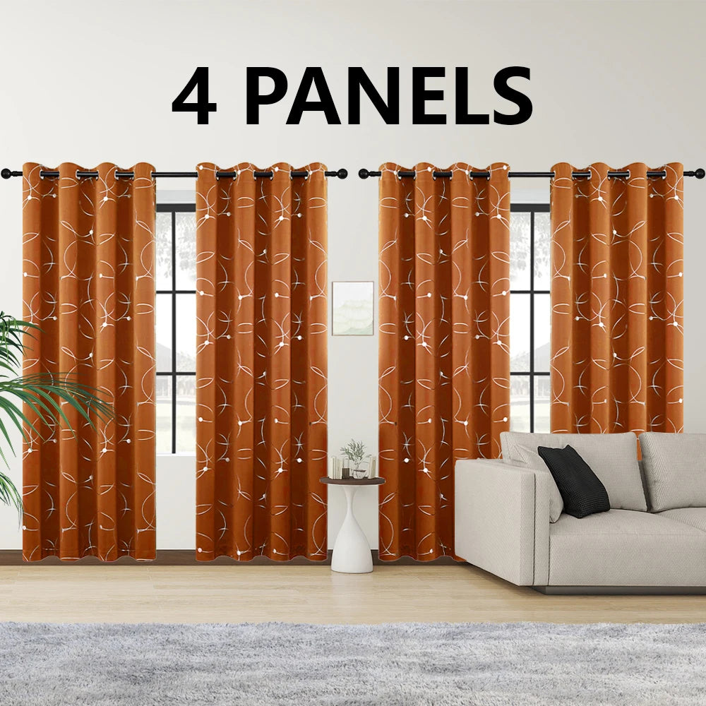 Circle And Dots Foil Thermal Insulated Curtains