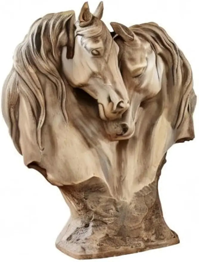 Resin Horse Sculpture Heart Shaped Nuzzling Table Decor Living Room