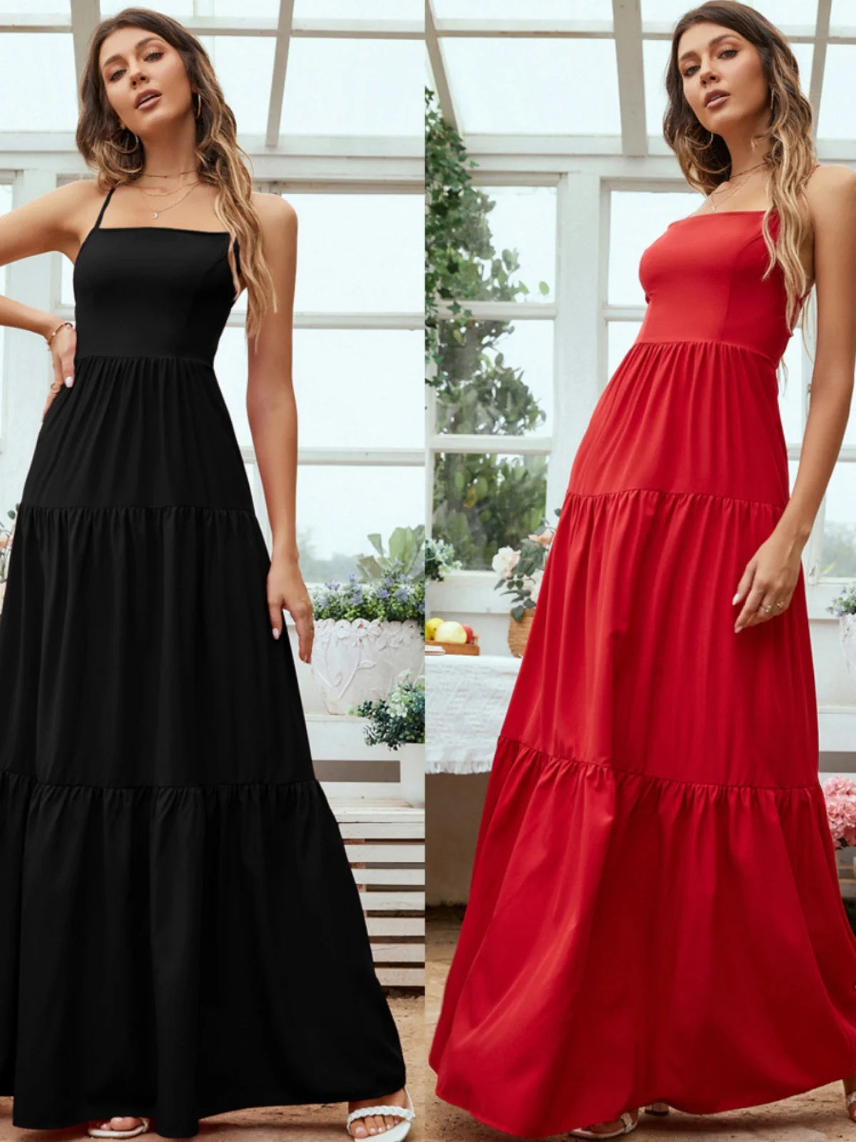 Others Long Evening Gown With Straps A Line Polyester Dress