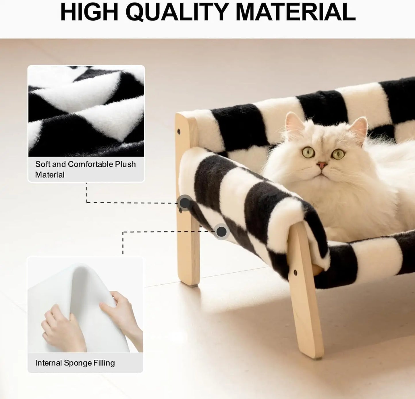 MEWOOFUNCN Cat Couch Bed Pet Sofa With Removable Mattress Cover