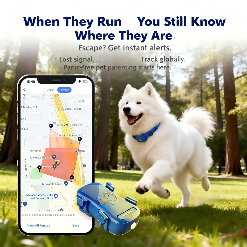 WANWAYTECH GPS Pet Tracker for Dogs and Cats QR Code Real Time Tracking