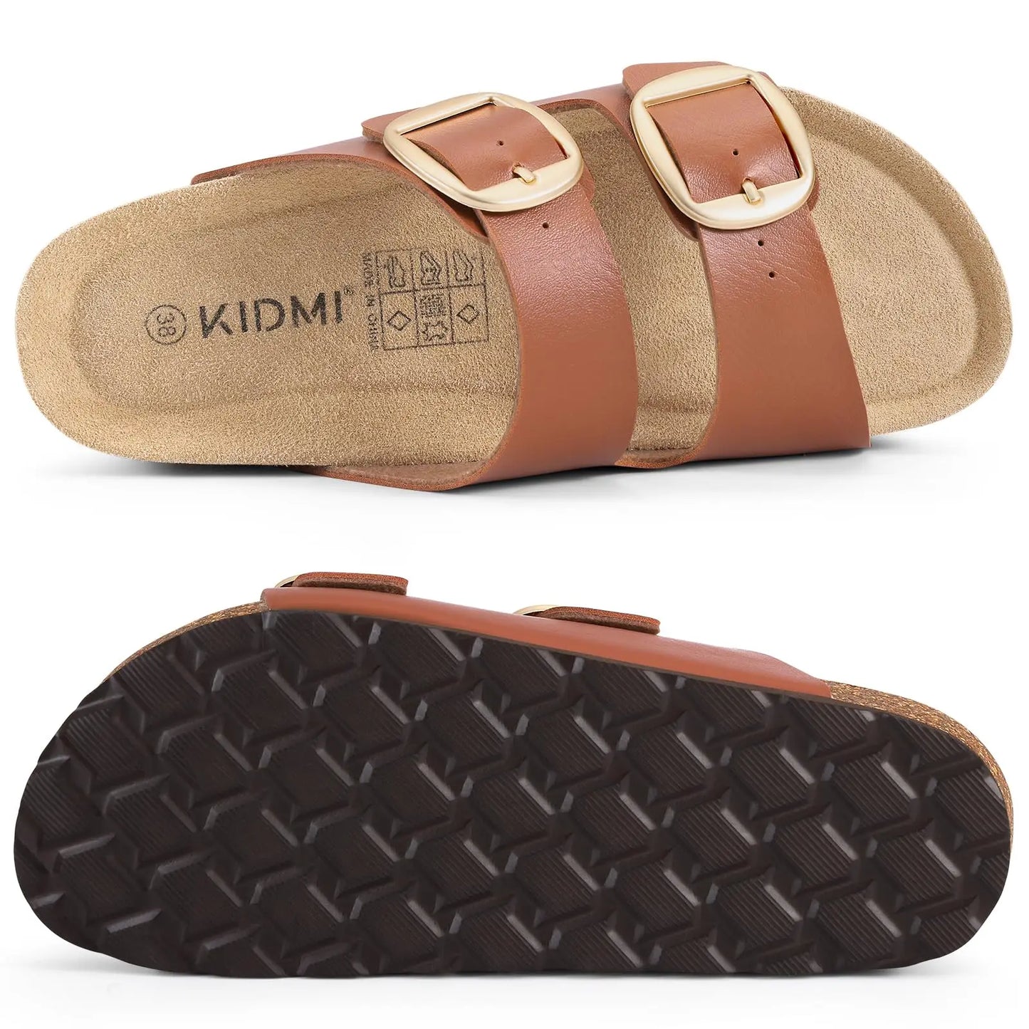 Women's Cork Sandals With Arch Support Buckle Slides For Outdoor