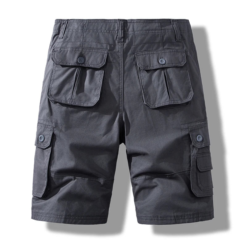 GQXAON Mens Cotton Cargo Shorts Tactical Hiking Fishing Streetwear