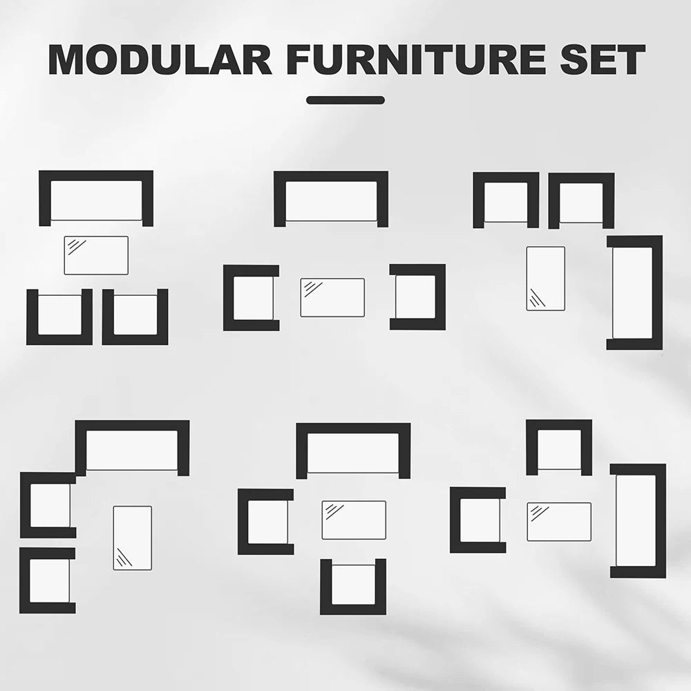 HiMISS PE Rattan Patio Set With Glass Table And Cushions