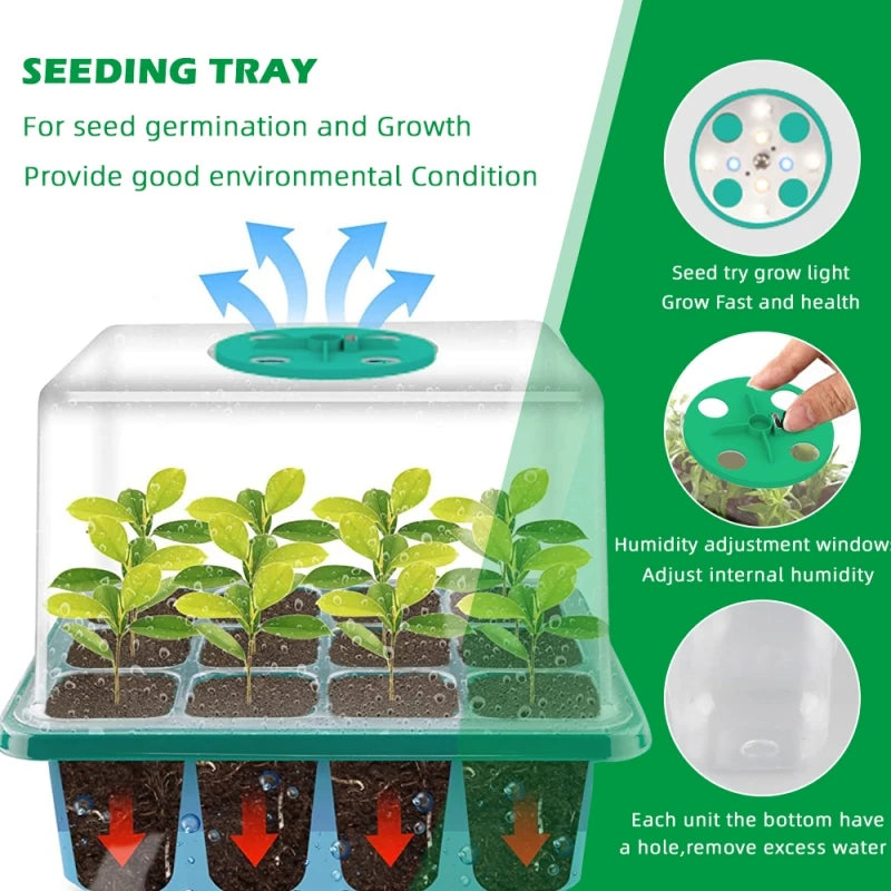 5 Pack Full Spectrum LED Grow Light With Seedling Tray