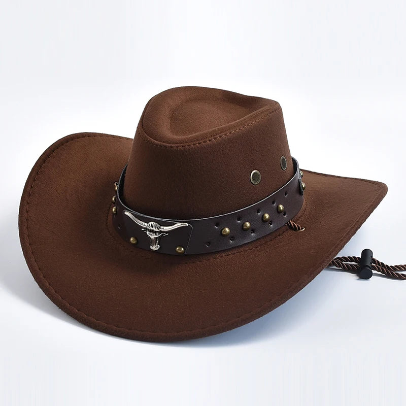 IF IFOND Western Cowboy Hat Suede Big Edge Unisex Cosplay