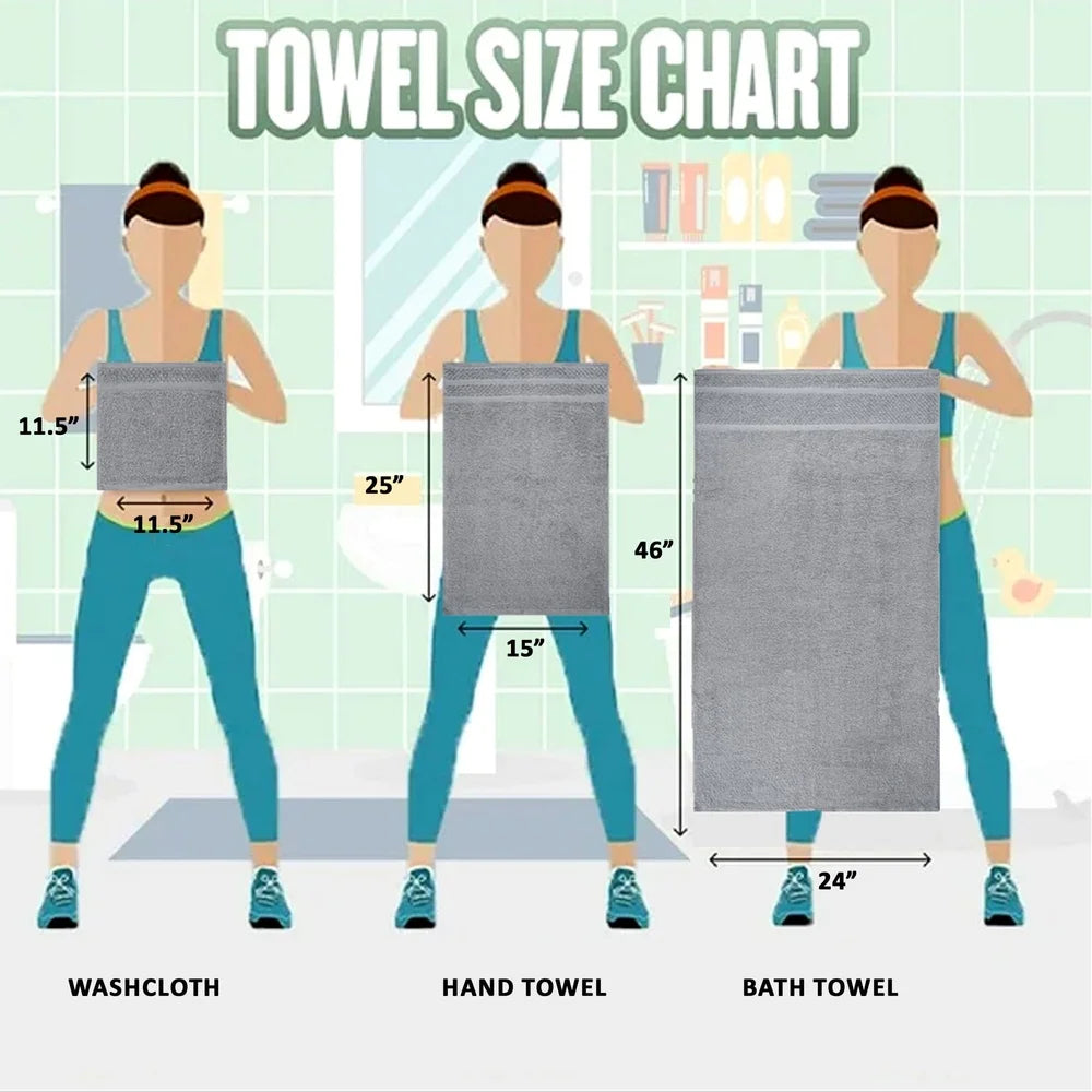 Cotton Towel Set 10 Piece Quick Dry Bath Towels Washcloths