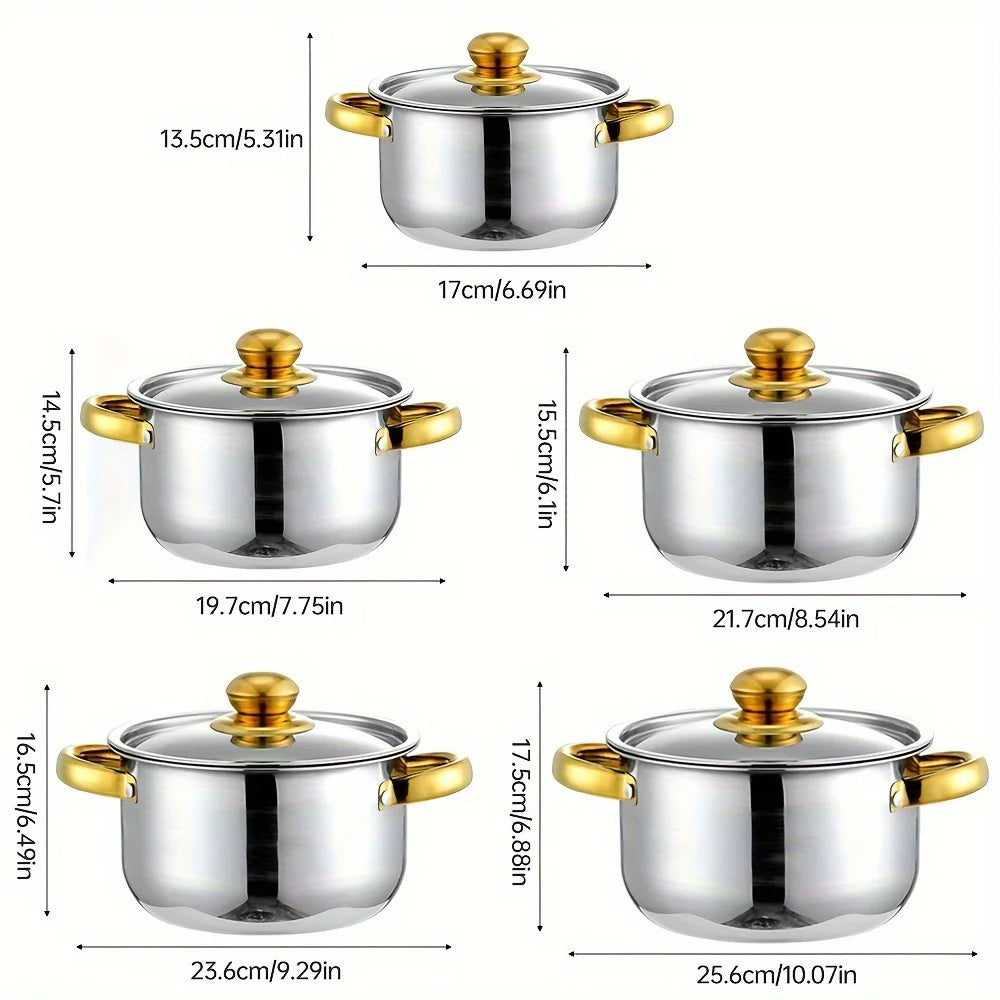 Stainless Steel Cookware Set Nonstick With Lid Durable And Easy To Clean