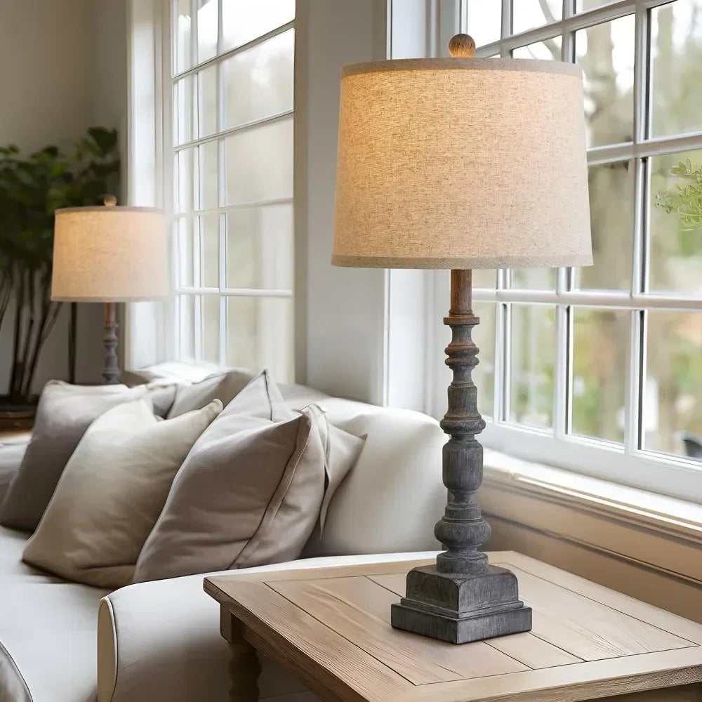 Customizable Vintage Farmhouse USB Table Lamps With Built In Ports