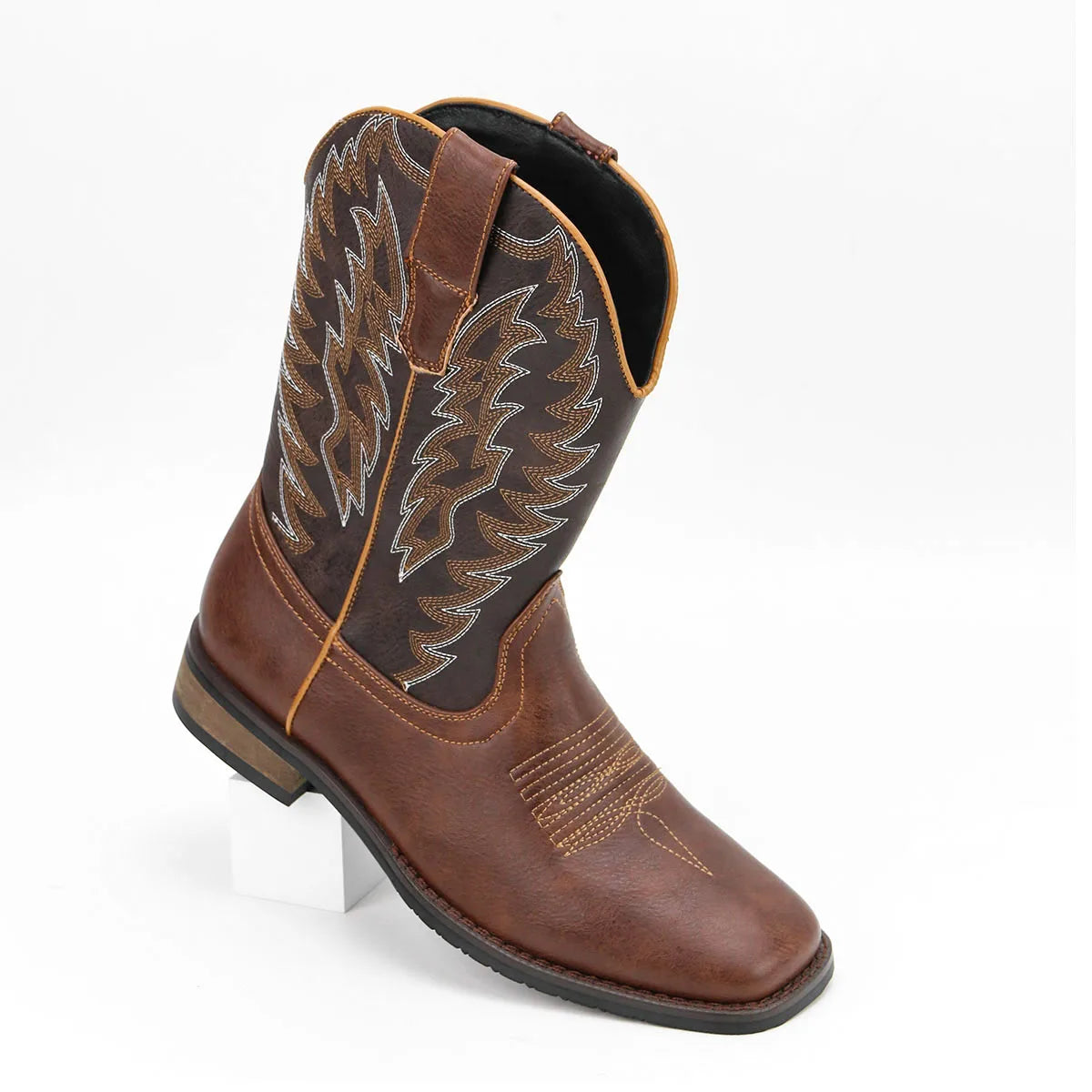 Men's Desert Cowboy Boots With Elegant Phoenix Embroidered