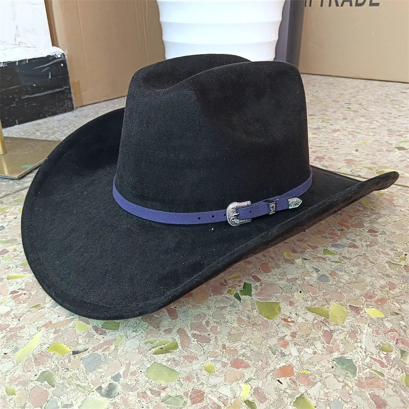 Unisex Suede Cowboy Hat Water Drop Crown Outdoor Wear