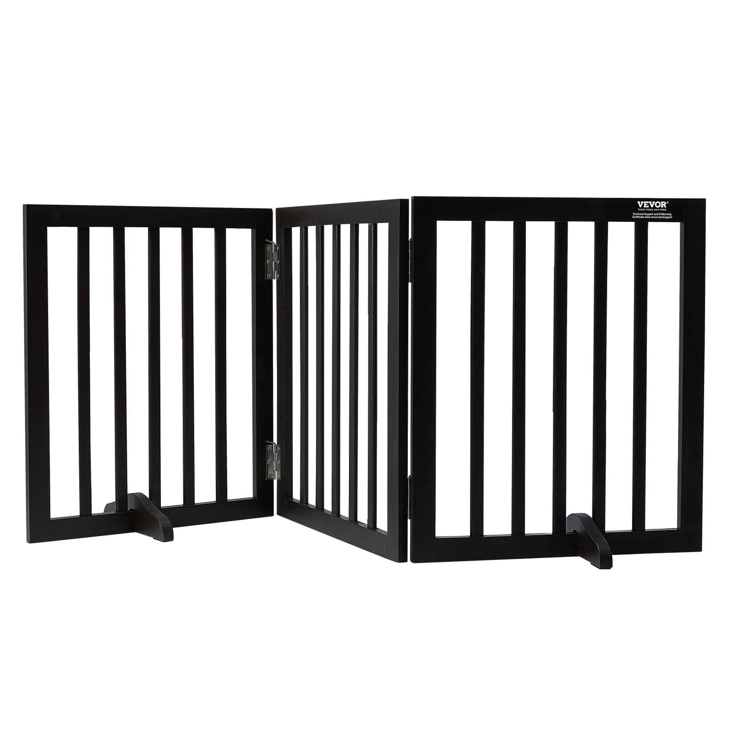 SucceBuy Free Standing Dog Gate 3-Panel Foldable Barrier