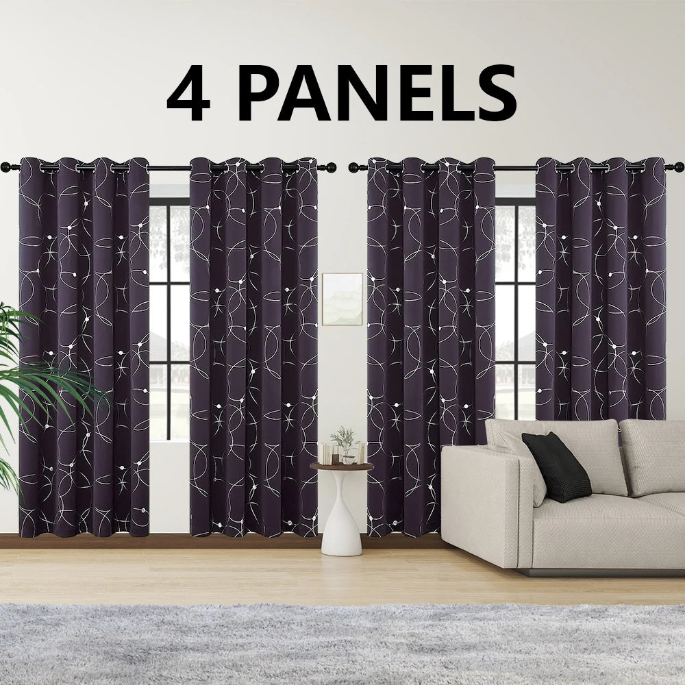 Circle And Dots Foil Thermal Insulated Curtains