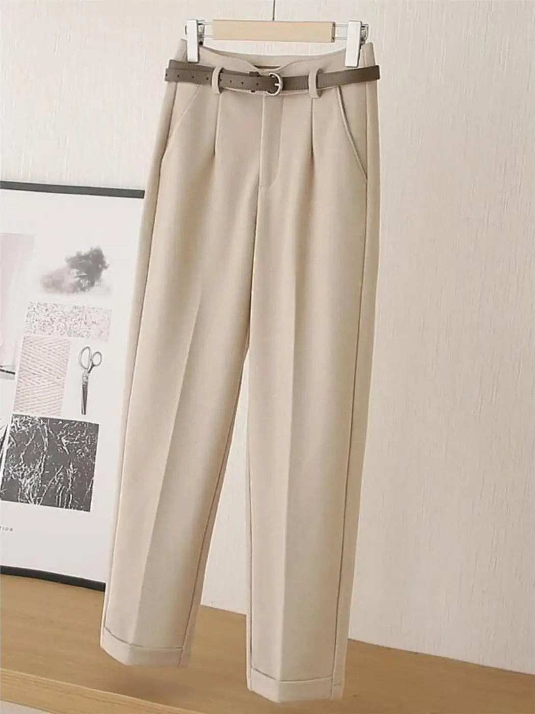 High Waist Thickened Woolen Trousers For Women Autumn Winter