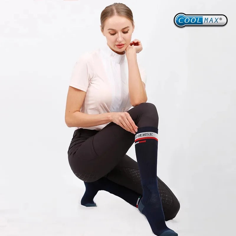 Hello Horse Equestrian Sports Socks Breathable Non-Slip Wear-Resistant Antibacterial Moisture-Absorbing Horse Riding Socks Equestrian Socks Rider Equipment