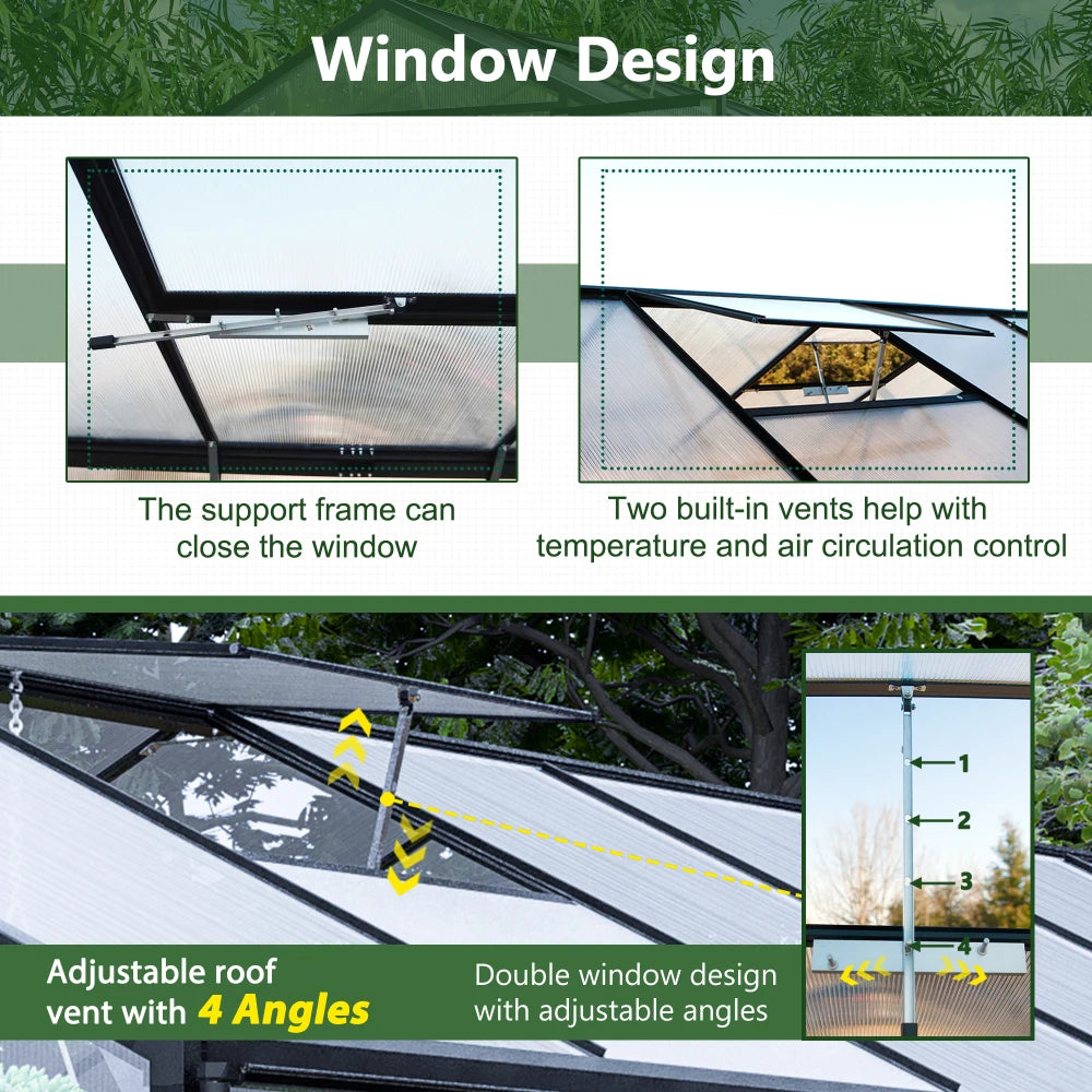 Walk In Aluminium Greenhouse For Outdoor Garden Use