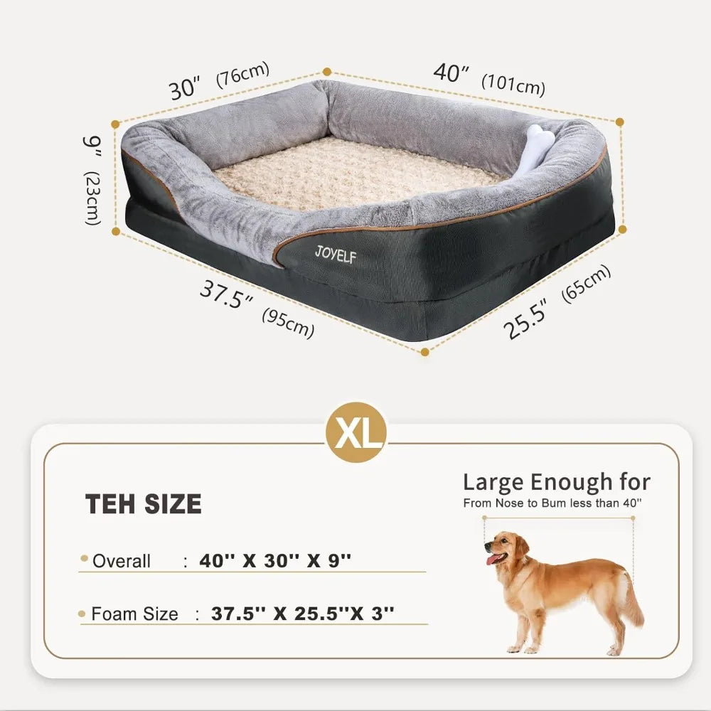 Orthopedic Memory Foam Dog Bed With Removable Cover Squeaker Toy