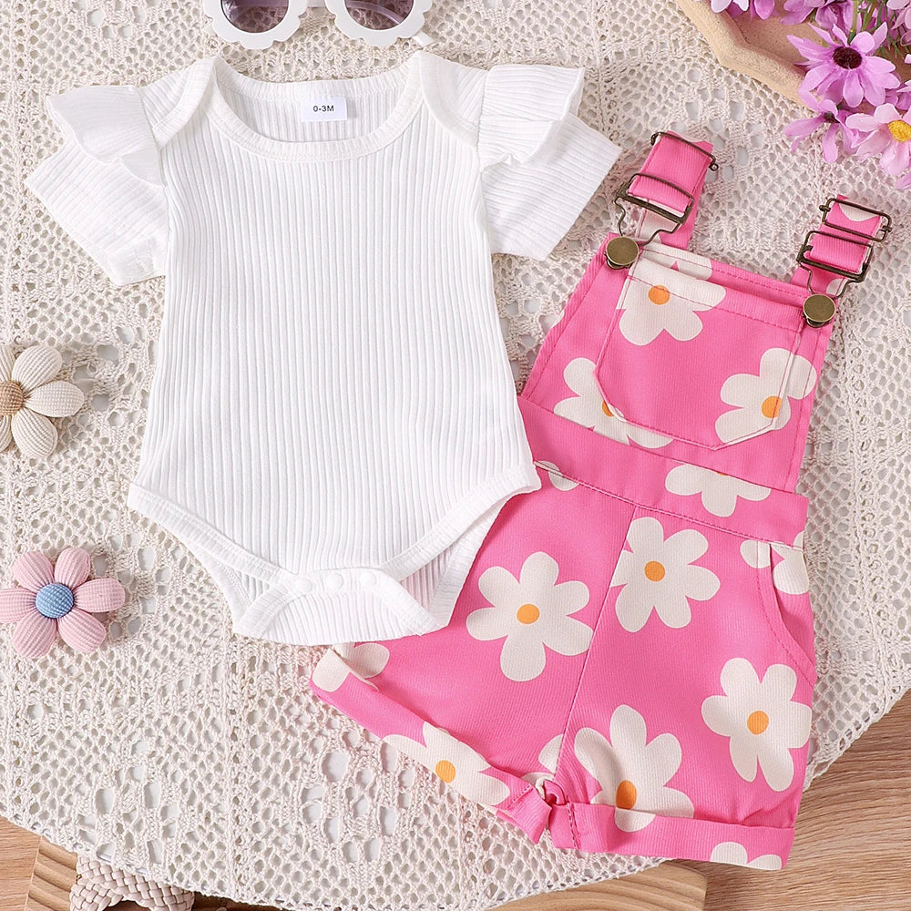 Prowow Toddler Two-Piece Suspender Overalls Set For Baby Girls