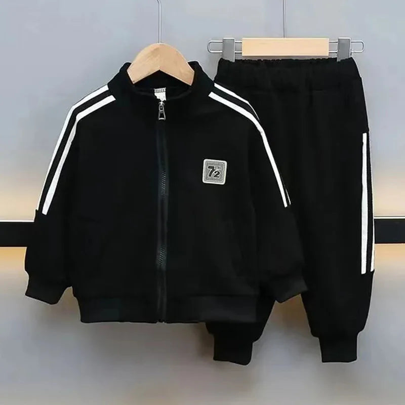 Kids Tracksuit Set Zipper Jacket And Pants Unisex Outfit