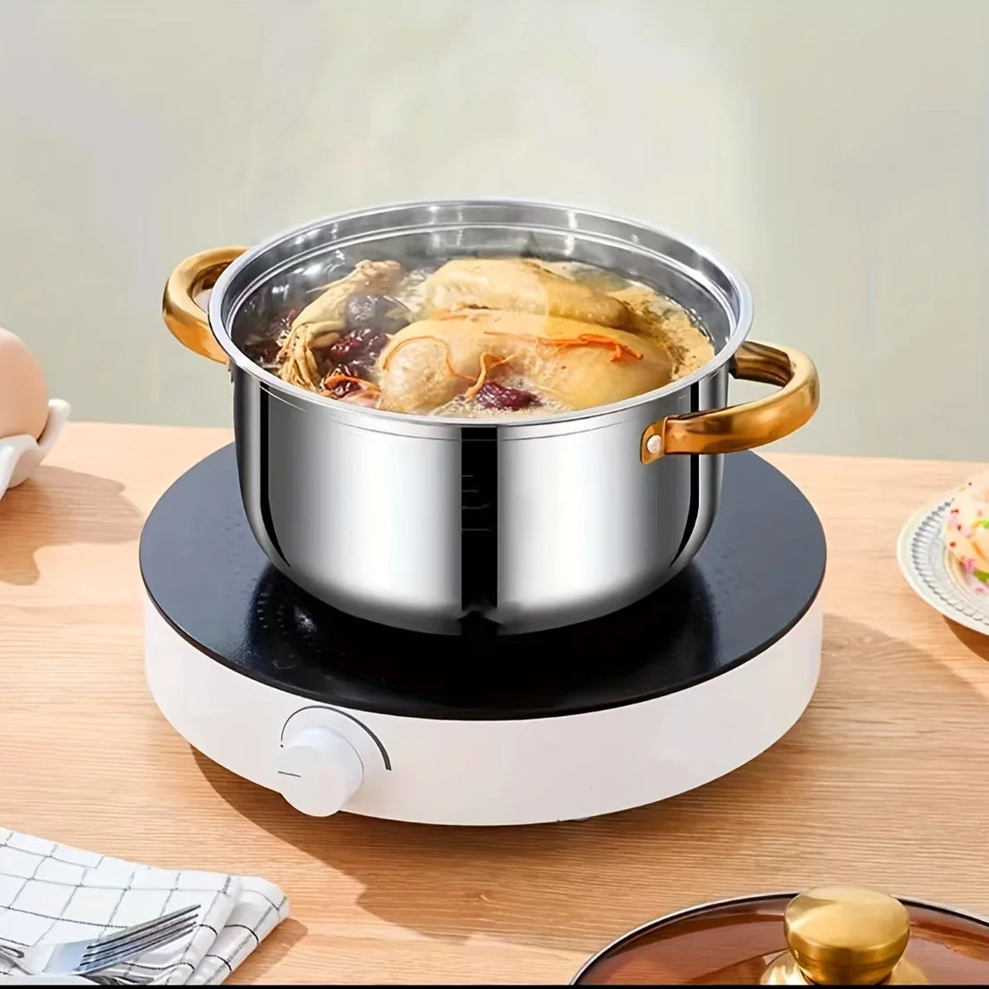 Stainless Steel Cookware Set Nonstick With Lid Durable And Easy To Clean