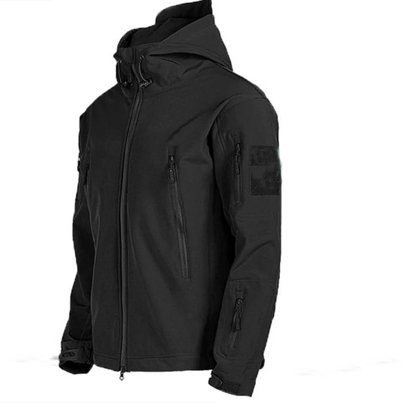 Mazerout Men Tactical Softshell Waterproof Fleece Jacket