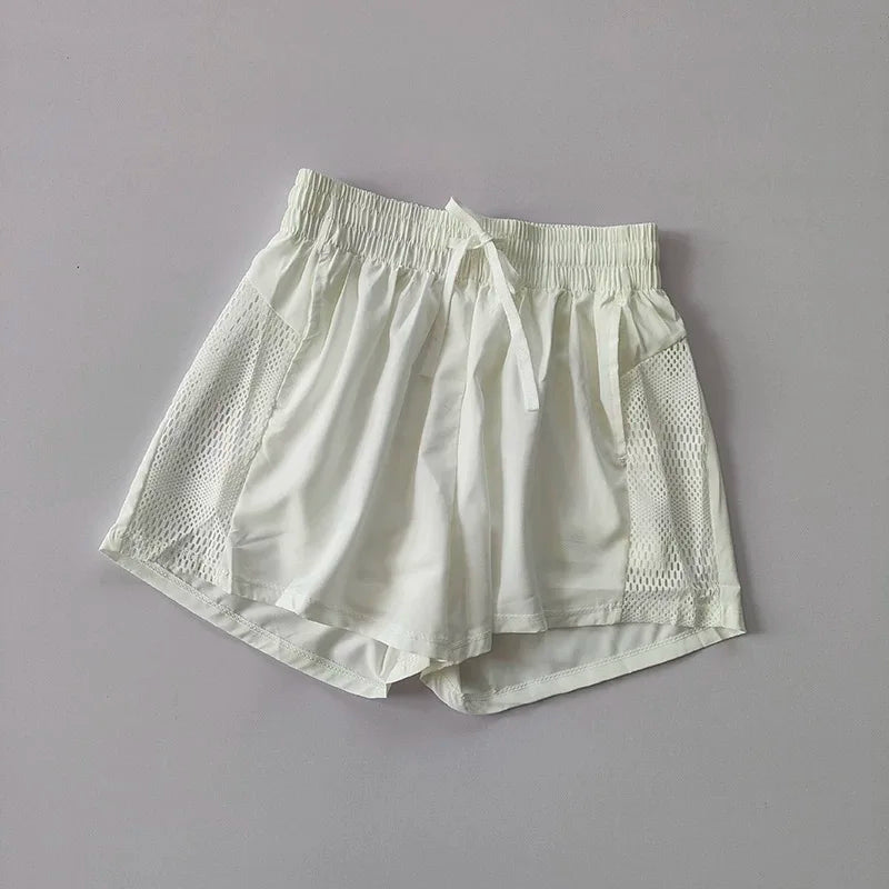 High Waist Yoga Pants Quick Dry Running Shorts With Pockets