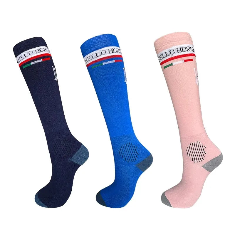 Hello Horse Equestrian Sports Socks Breathable Non-Slip Wear-Resistant Antibacterial Moisture-Absorbing Horse Riding Socks Equestrian Socks Rider Equipment