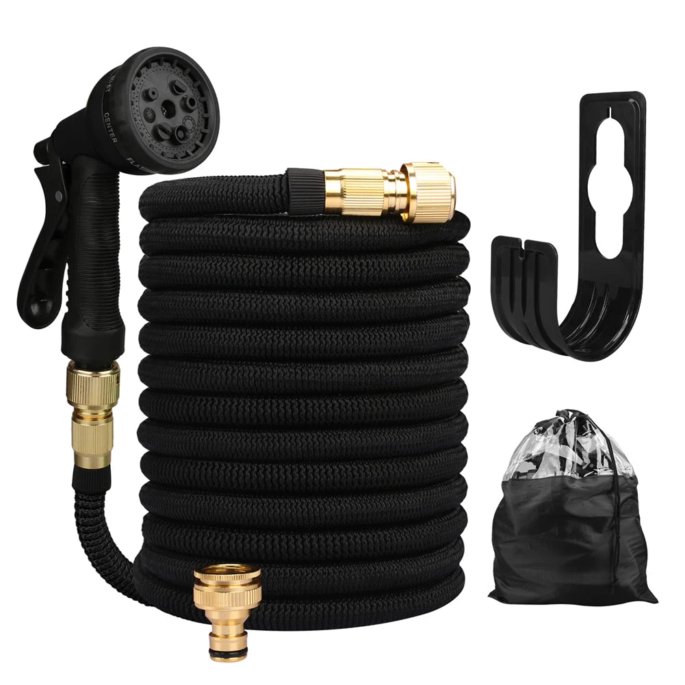 Expandable Garden Hose Reel With Aluminum Connector High Pressure