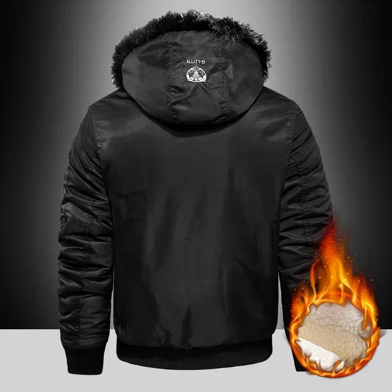 Men's Padded Parka Coat With Silk Filling And Hood
