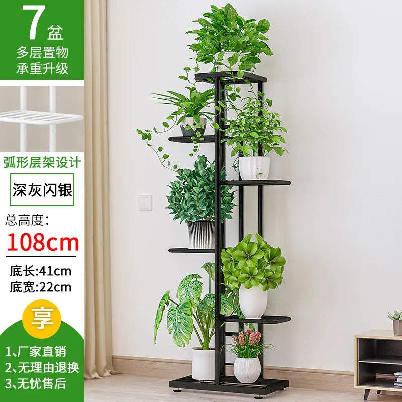 Iron Flower Stand Pot Display Shelf For Balcony Garden Decoration