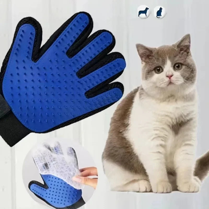 Anti Scratch Cat Grooming Gloves Deshedding Massaging Rubber Mitt