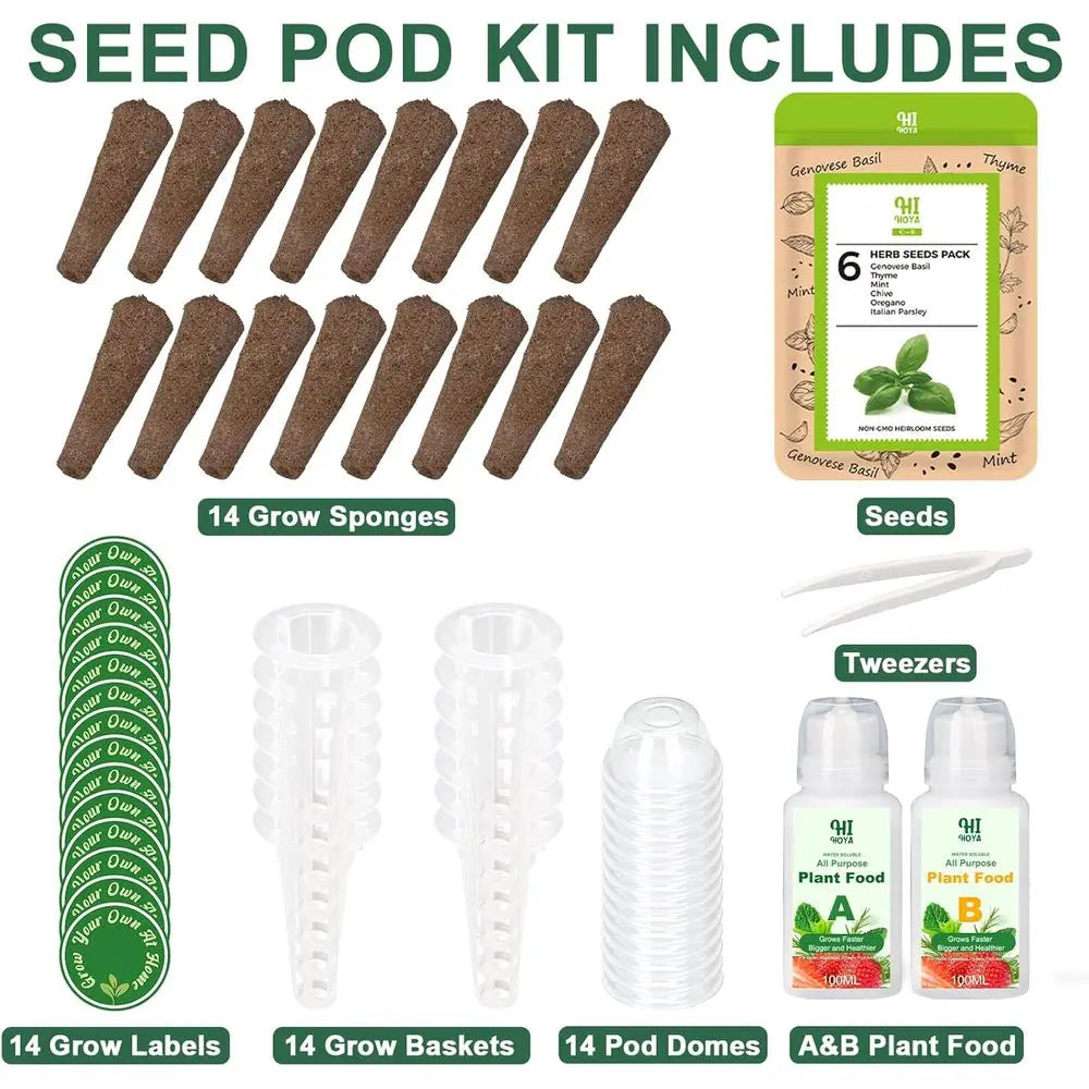 Gourmet Herb Seed Starter Kit 14 Pod Hydroponics Compatible
