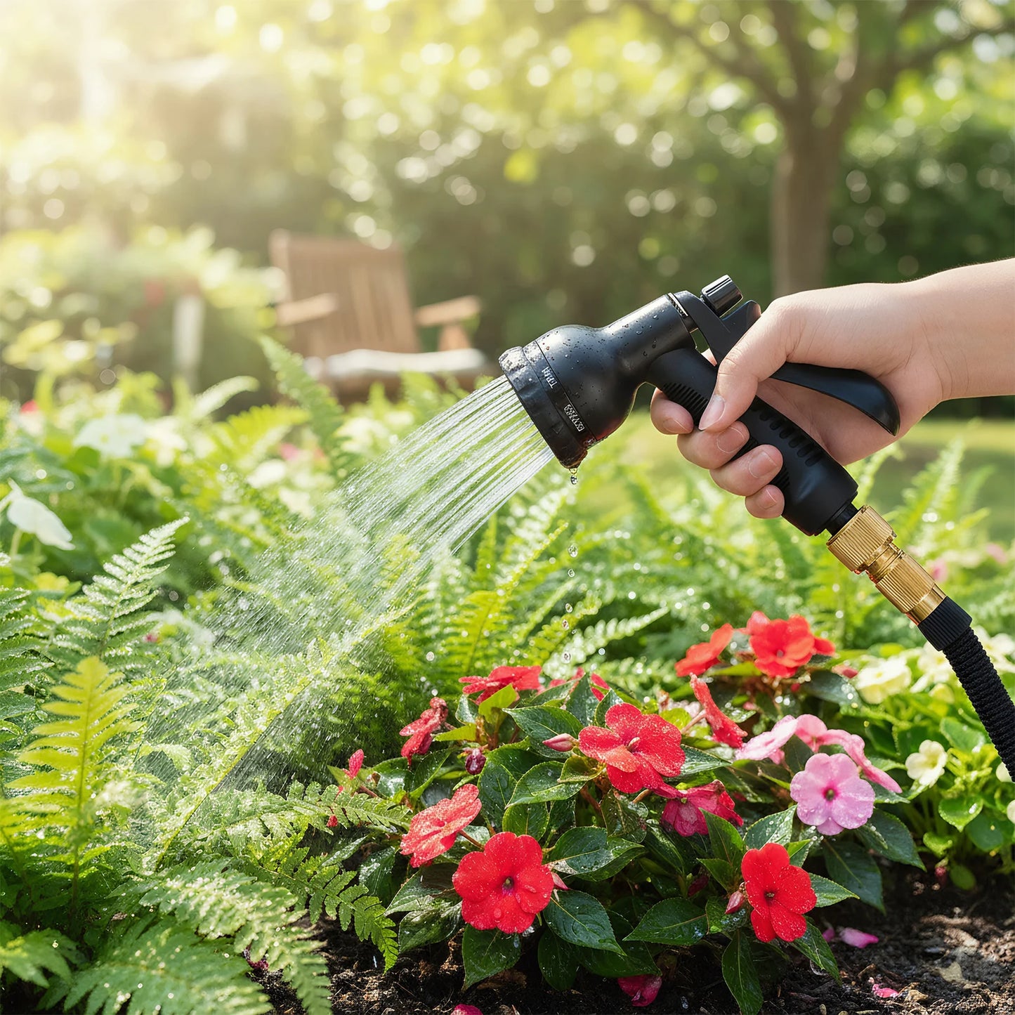 Shunmaii Expandable Garden Hose With 8 Mode Spray Gun