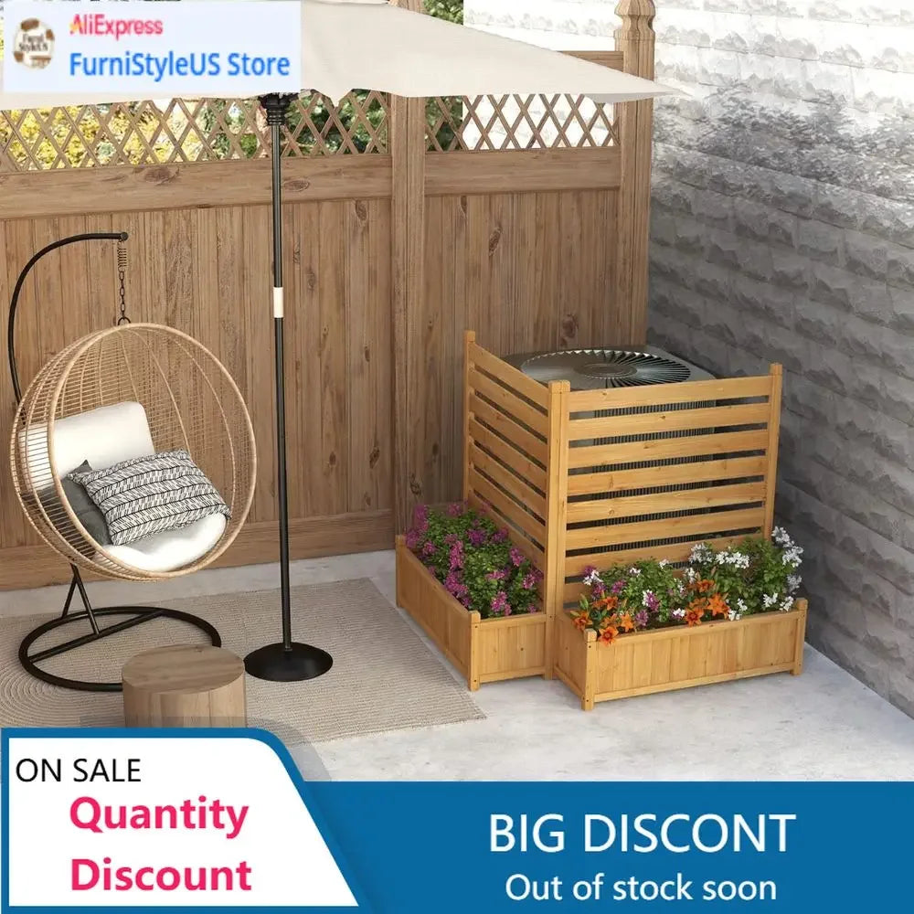 Outdoor Privacy Screen With Planter For Pool Area Easy Assembly