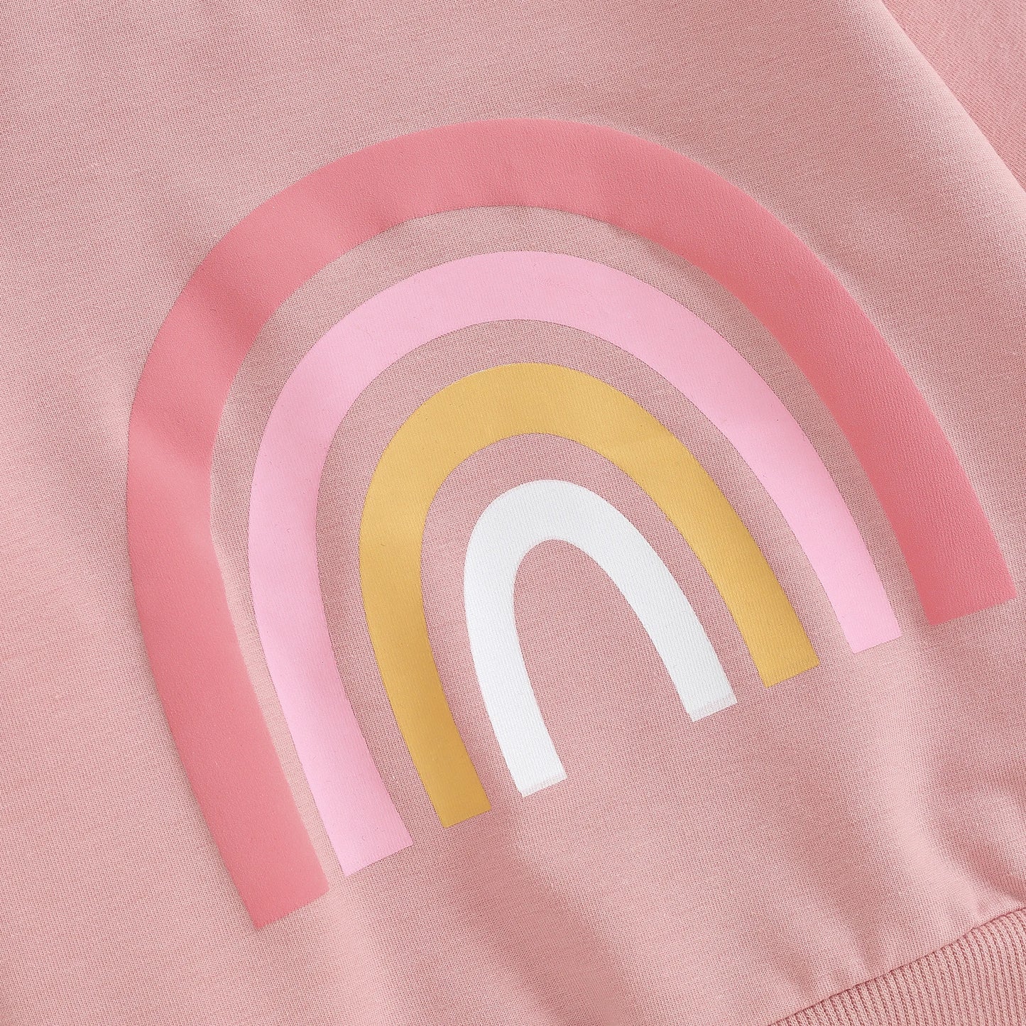 Citgeett Rainbow Print Toddler Unisex Sweatshirt and Pants Set