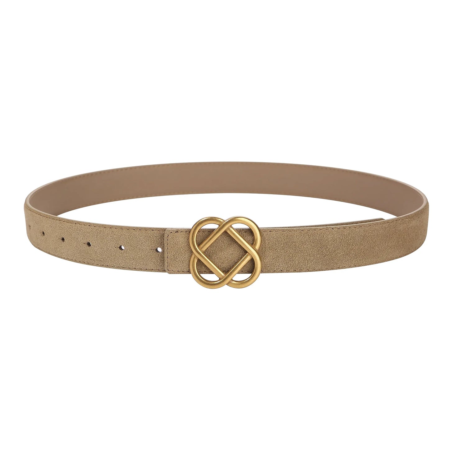 Suede Cowhide Belt For Women Vintage Style Retro Buckle