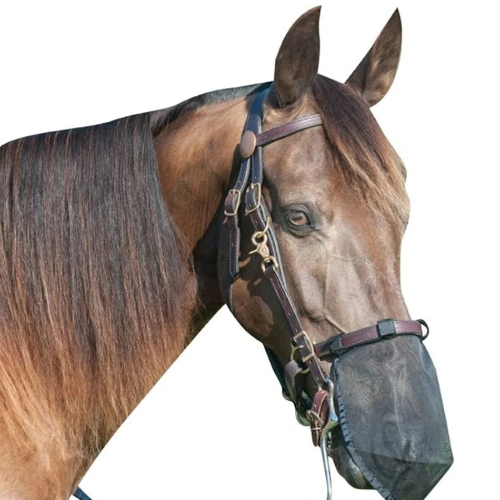 Horse Nose Protection Mesh Headgear Breathable Face Cover For Livestock