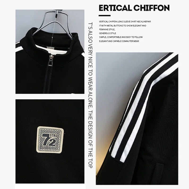 Kids Tracksuit Set Zipper Jacket And Pants Unisex Outfit