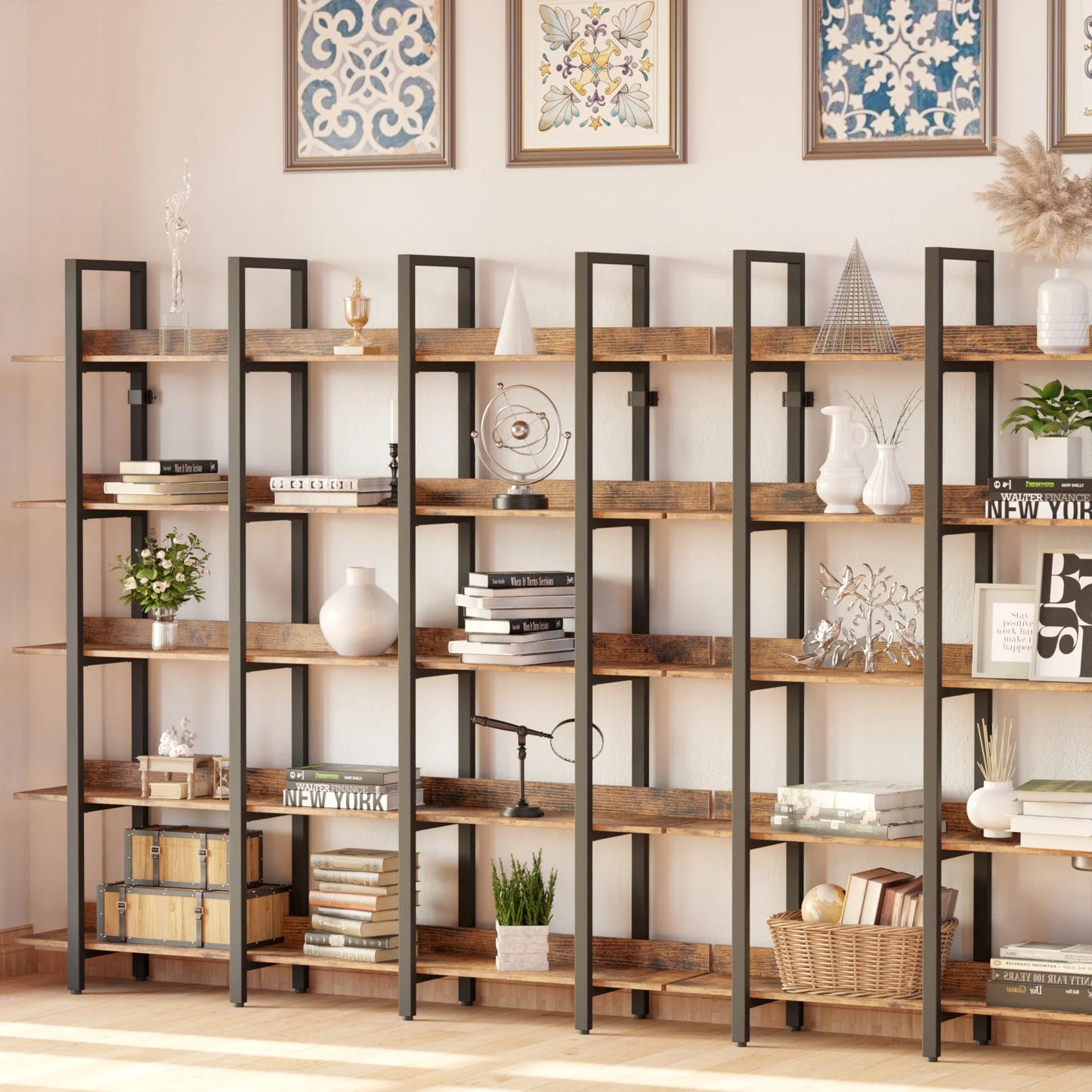 IRONCK 5 Tier Etagere Bookcase Open Shelves Home Office