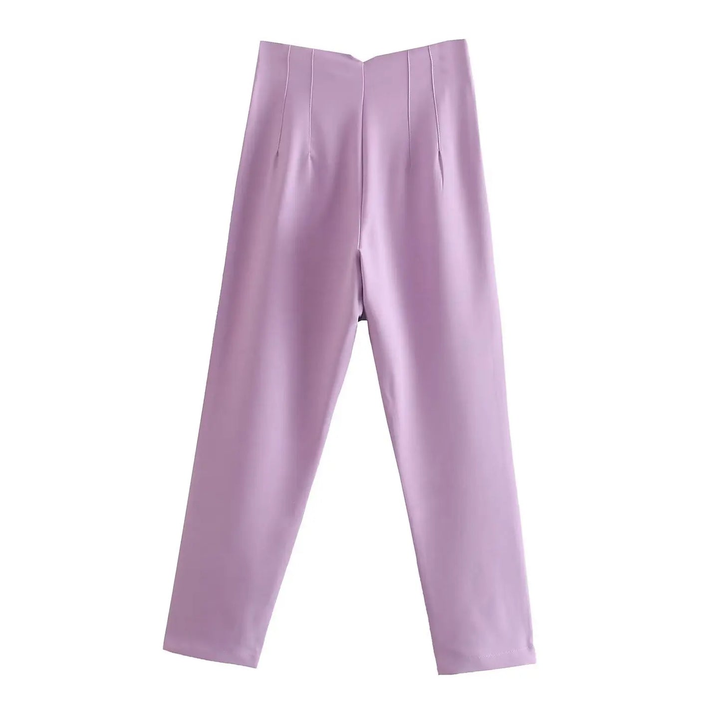 Others High Waist Casual Pants For Women Slim Fit Polyester