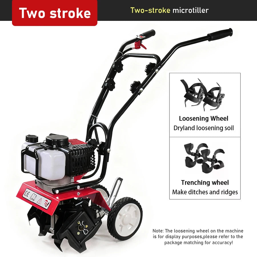 Tungfull Gas Powered 2 Stroke Micro Cultivator Garden Tiller