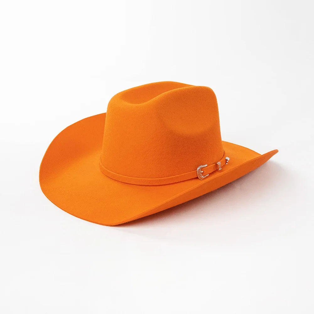USPOP 100 Wool Felt Cowboy Hat Belt Buckle Wide Brim