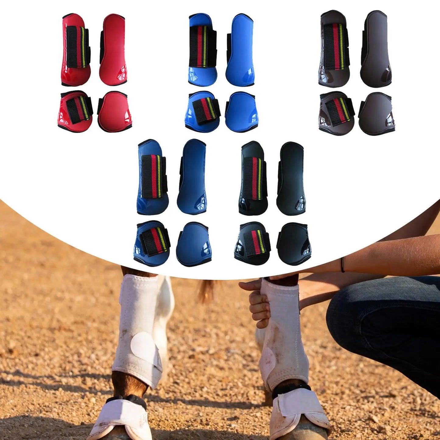 Horse Tendon Boots 4Pcs Lightweight Leg Guards For Cross Country